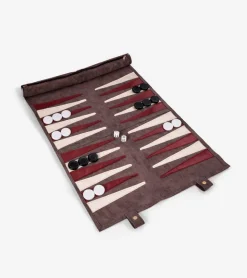 Backgammon de voyage en cuir