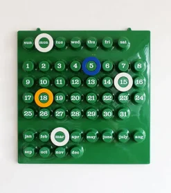 Calendrier perpétuel vert - Ring a Date
