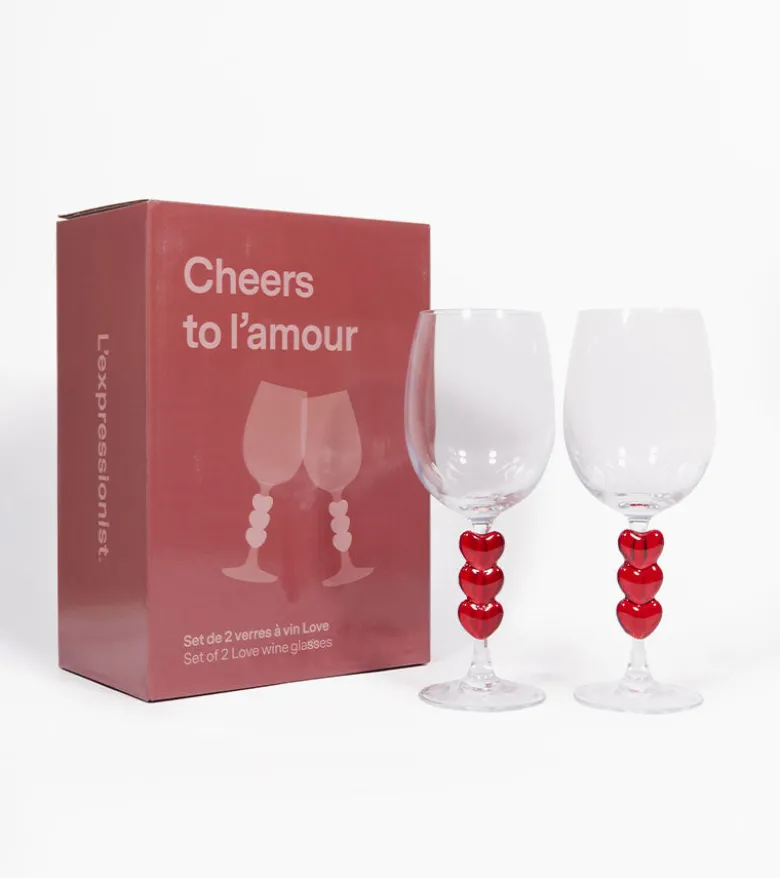 Coffret de deux verres à vin love