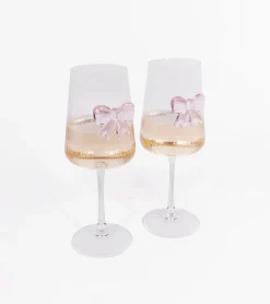 Coffret de deux verres à vin noeud