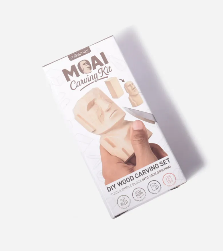 Kit de sculpture Moai en bois