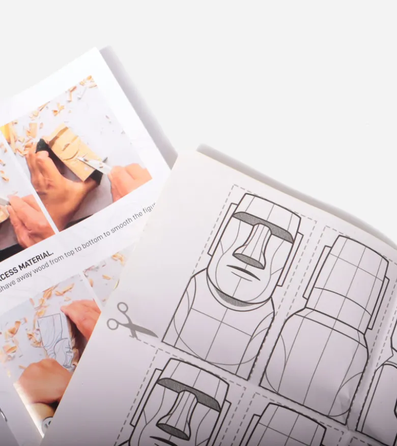 Kit de sculpture Moai en bois