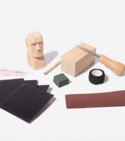 Kit de sculpture Moai en bois