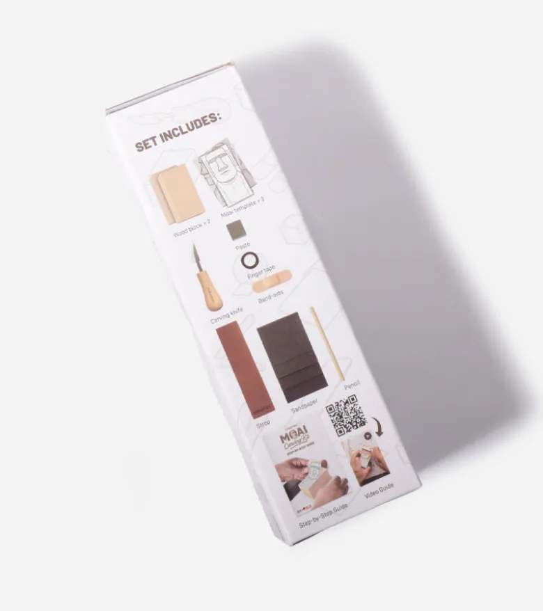 Kit de sculpture Moai en bois
