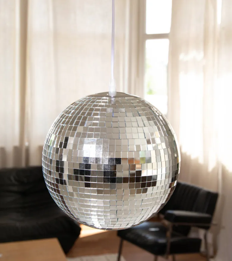 Lampe boule disco à poser