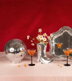 Lampe boule disco à poser