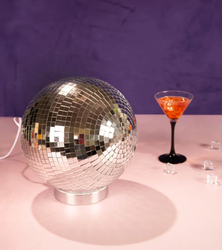 Lampe boule disco à poser