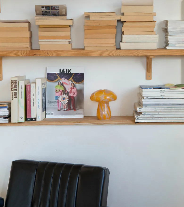 Lampe champignon chips en verre, sans fil