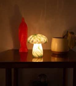 Lampe champignon chips en verre, sans fil