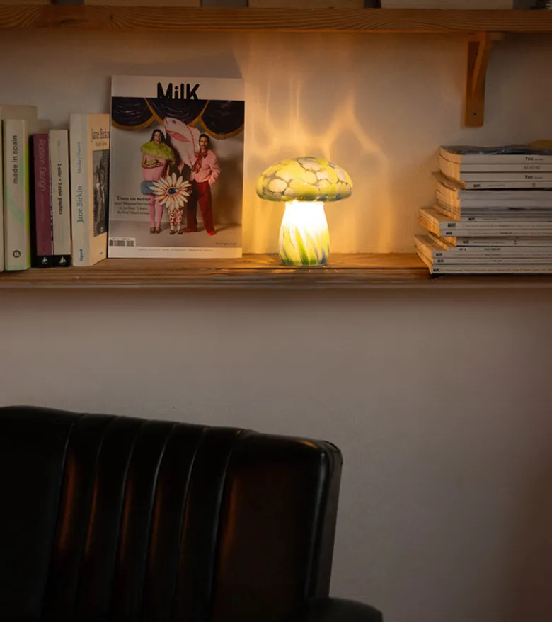 Lampe champignon chips en verre, sans fil