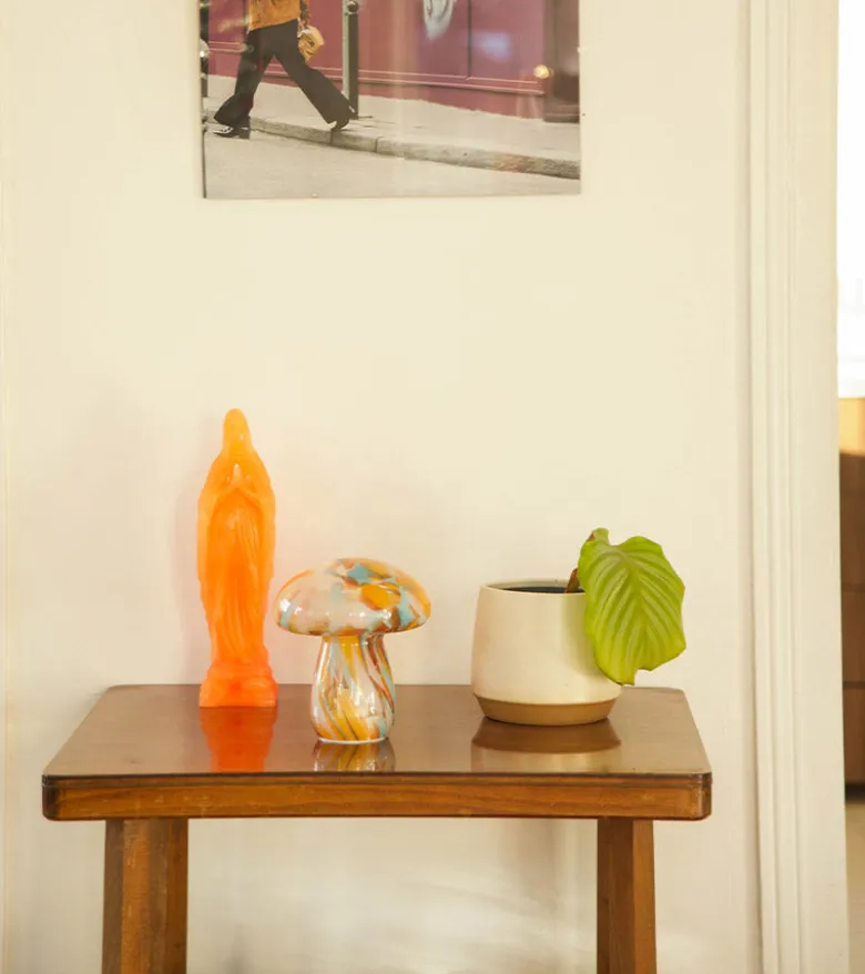Lampe champignon chips en verre, sans fil