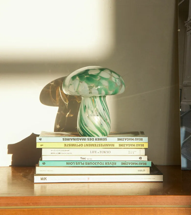 Lampe champignon chips en verre, sans fil