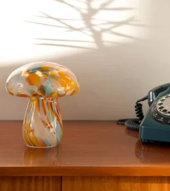 Lampe champignon chips en verre, sans fil