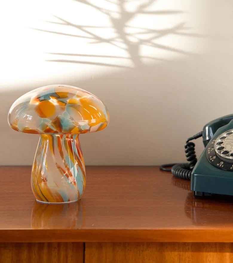 Lampe champignon chips en verre, sans fil