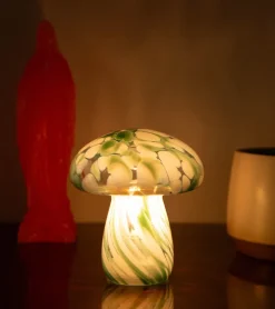 Lampe champignon chips en verre, sans fil