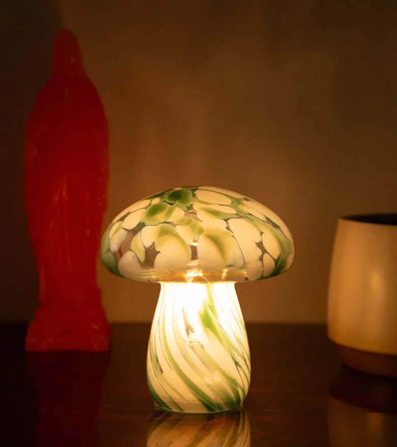 Lampe champignon chips en verre, sans fil
