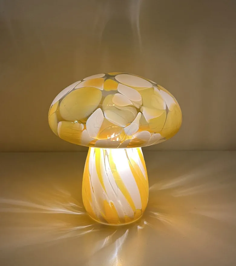Lampe champignon chips en verre, sans fil