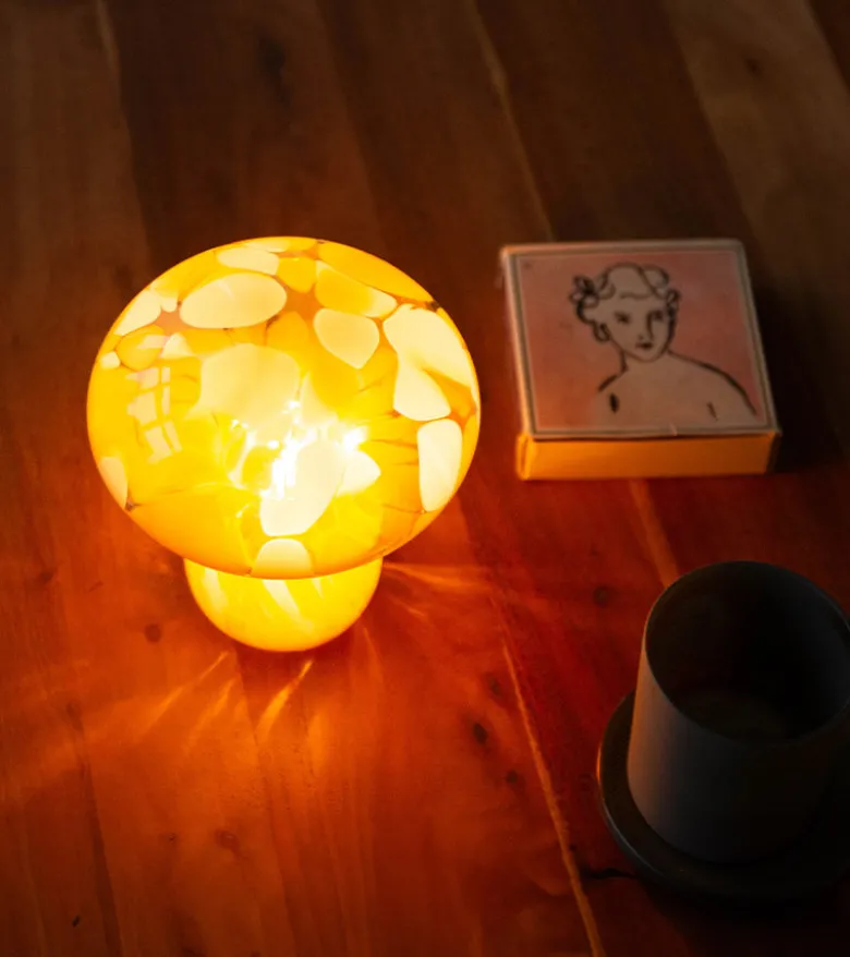 Lampe champignon chips en verre, sans fil