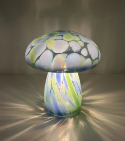 Lampe champignon chips en verre, sans fil
