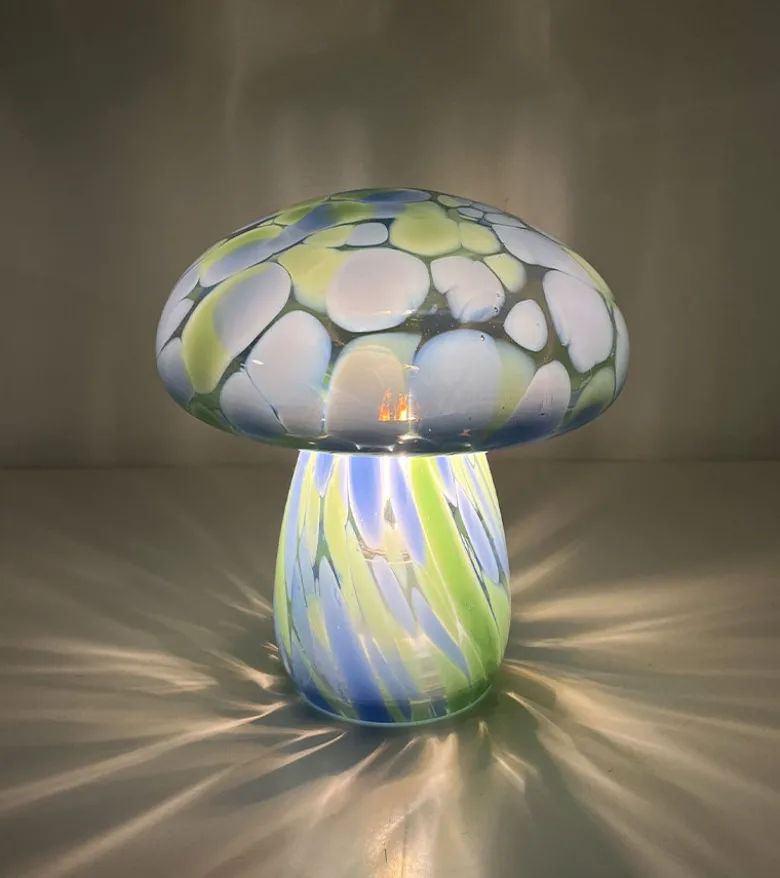 Lampe champignon chips en verre, sans fil