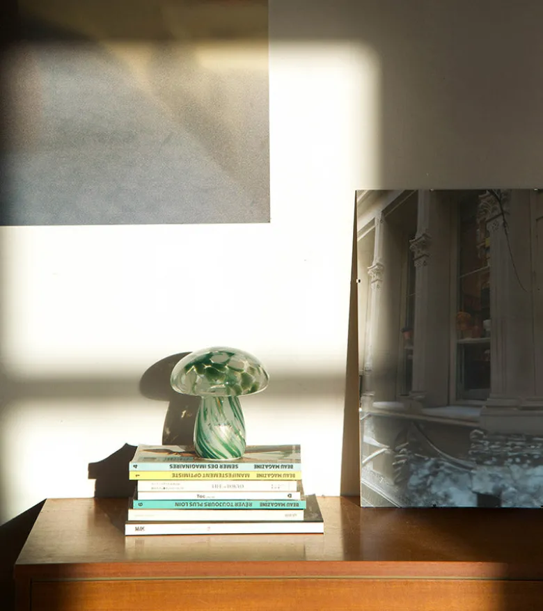 Lampe champignon chips en verre, sans fil