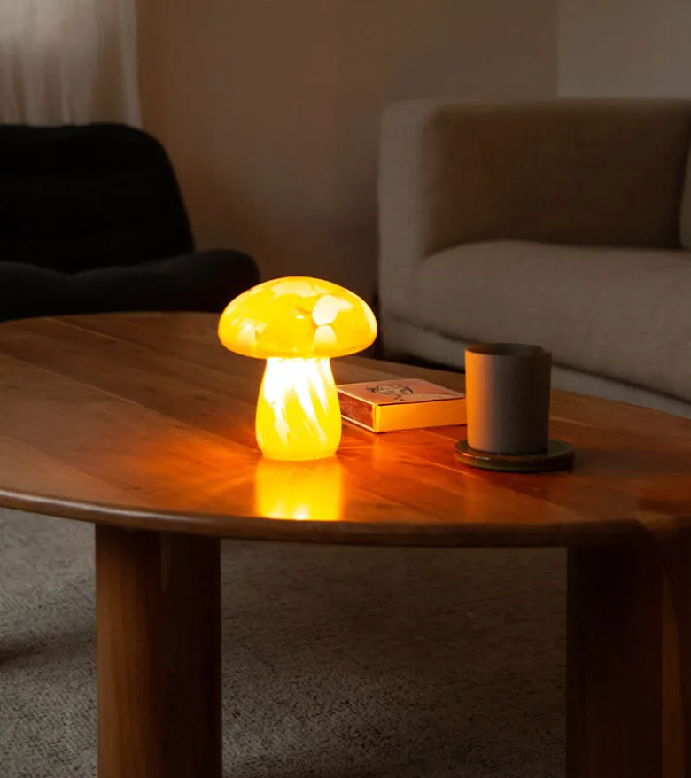 Lampe champignon chips en verre, sans fil