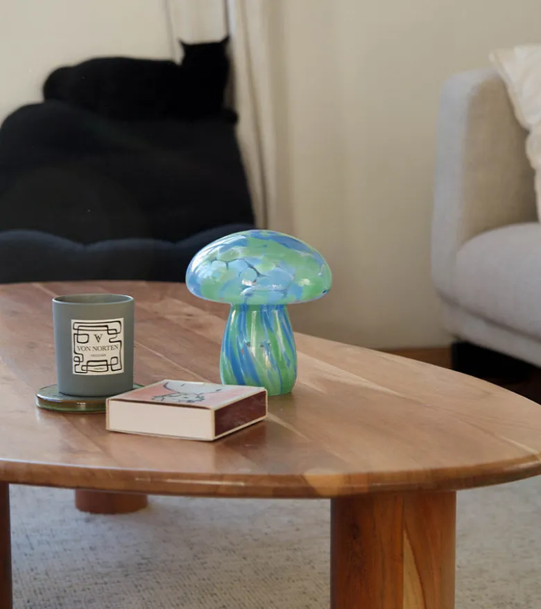 Lampe champignon chips en verre, sans fil