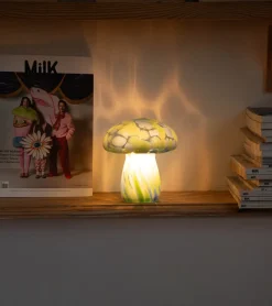 Lampe champignon chips en verre, sans fil