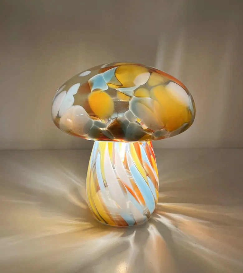 Lampe champignon chips en verre, sans fil