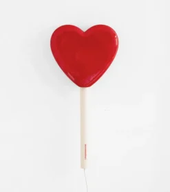 Lampe murale sucette coeur