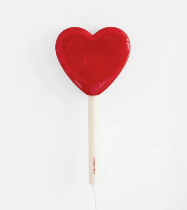Lampe murale sucette coeur