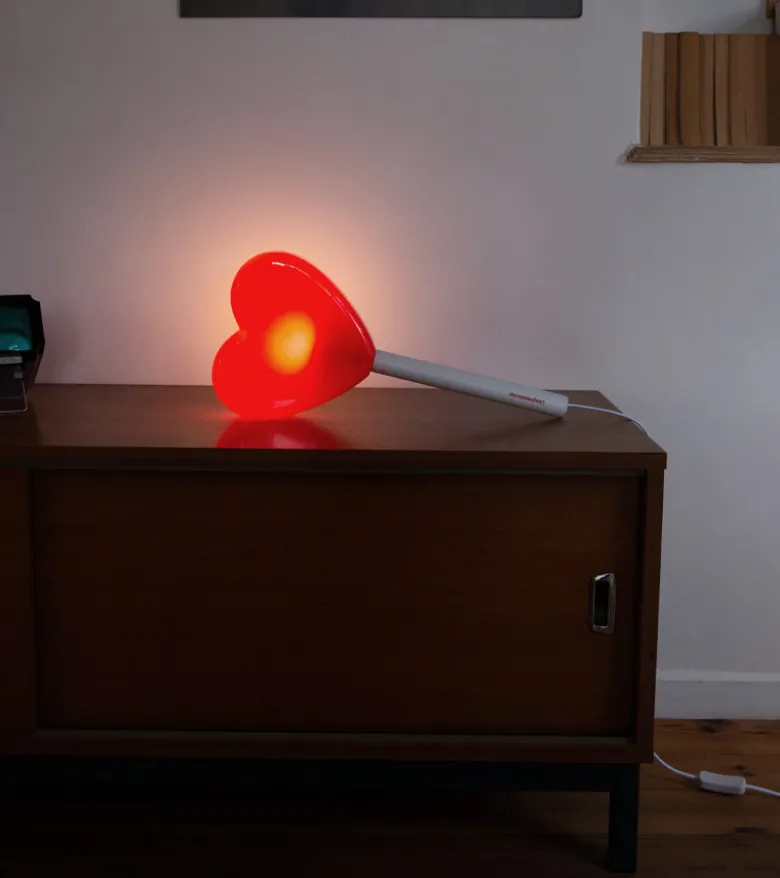 Lampe murale sucette coeur