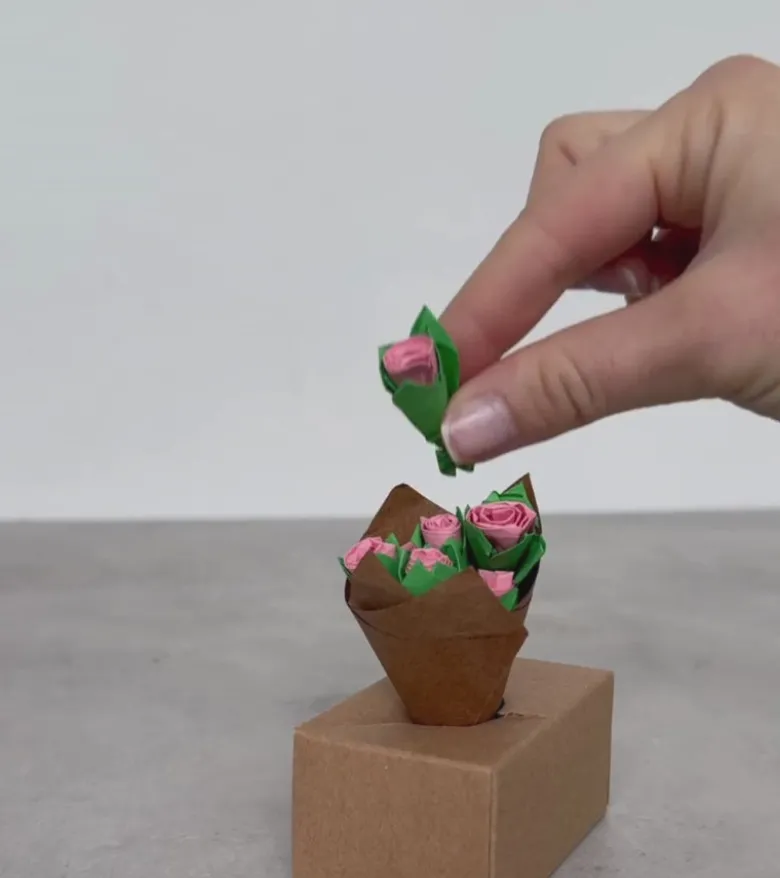 Mini bouquet de fleurs en papier à personnaliser