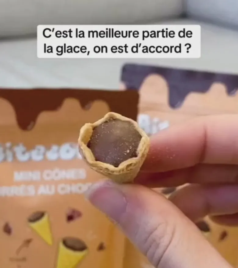 Mini cônes fourrés au chocolat