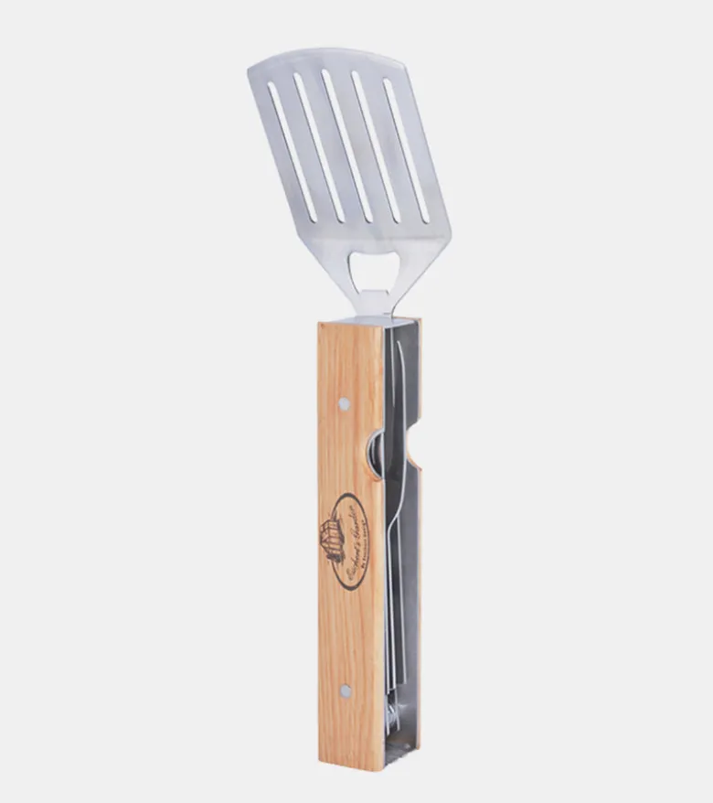 Ustensile pour barbecue 4 en 1 pliable
