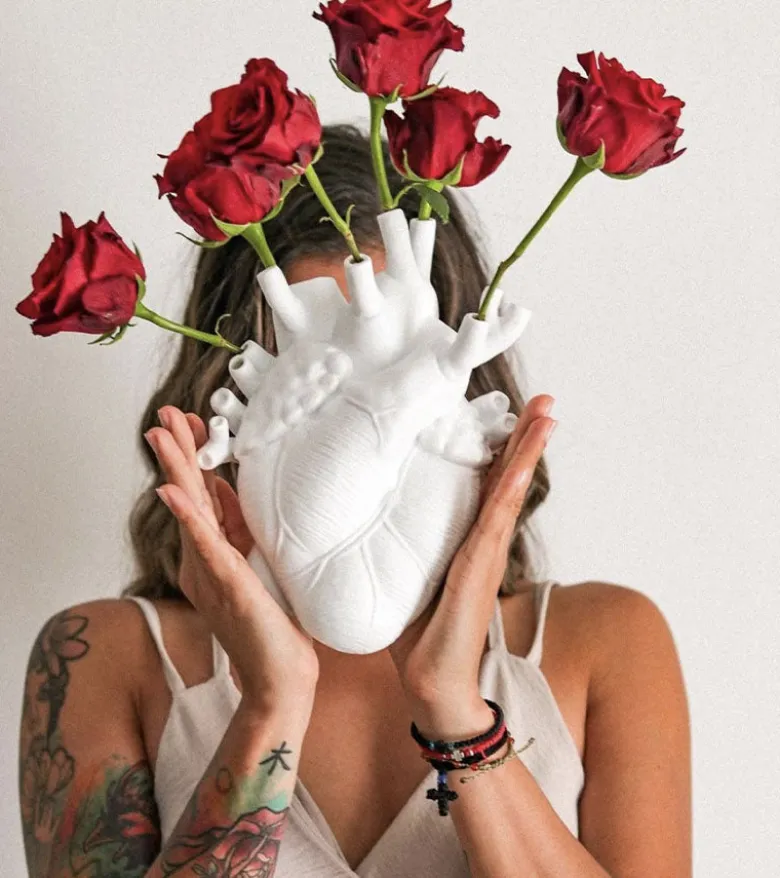 Vase coeur Love in Bloom en porcelaine